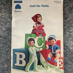 'Vintage Beehive Just for Dolls' Knitting Patterns Doll And Barbie Clothes